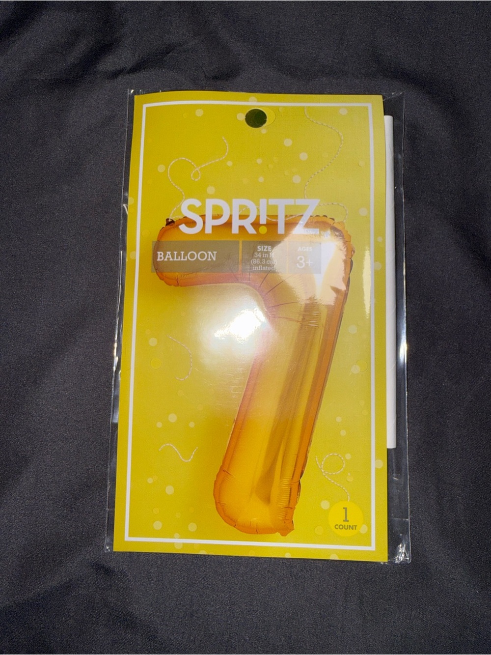 Spritz Gold Foil Number 7 Balloon - Shiny Metallic Party Decor